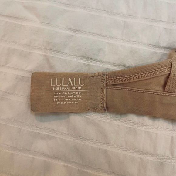 Lulalu Bra 38AAA Delilah Cotton Wireless T-Shirt Bra Removable Pad Beige - Picture 6 of 9